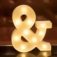 Focux Led Letter Lights Alphabet Light Up Sign For Night Light Home Party Birthday Wedding Bar Decoration (&)