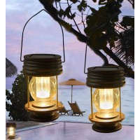 Pearlstar Solar Lanterns Outdoor Hanging Solar Lights With Handle For Pathway Yard Patio Garden Decoration, Waterproof Outside Solar Table Lamp,2 Pack 5.5