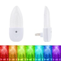 Greenic Multicolor Led Night Light 4 Pack Bubble Pattern With Dusk To Dawn Sensor Rotating 8 Colors Plug In Night Light For Be