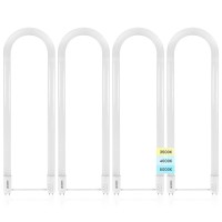 Luxrite U Bend Led Tube Light, T8 T12, 18W (32W Equivalent), 5000K Bright White, 2200 Lumens, Fluorescent Light Tube Replacement, Direct Or Ballast Bypass, Dlc And Etl Listed, G13 Base (4 Pack)