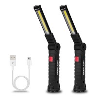 Lmaytech 2 Pack Black Rechargeable Led Work Lights With Magnetic Base And 360