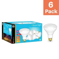 Br30 Incandescent Flood Light Bulb, 65W, 2700K Soft White, 580 Lumens, E26 Medium Base, 130V, (6 Pack)