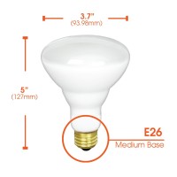 Br30 Incandescent Flood Light Bulb, 65W, 2700K Soft White, 580 Lumens, E26 Medium Base, 130V, (6 Pack)