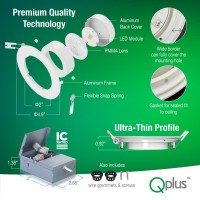 Qplus 4Inch Eyeball Gimbal Led Recessed Light With Junction Box, Ultra Thin Dimmable Swivel Adjustable Downlight, Canless Ceiling Light 10 Watts, 750Lm, Etl Listed (3000K Warm White, 16 Pack)