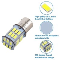 1157 Led Bulb White, Bay15D Led 12V 5W Bulb, Dc10-30V 6000K 800 Lm For Tail/Brake, Backup Light, For Car, Rv, Trailer, Boat, Motorcycle. (Pack Of 2)