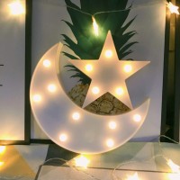 Qiaofei Decorative Moonstar Night Lightcute Led Nursery Night Lamp Giftmarquee Moonstar Sign For Birthday Partybaby Shower