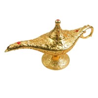 Sunmall Vintage Legend Aladdin Lamp Magic Genie Wishing Lightcollectable Rare Classic Arabian Costume Props Lamp Tabletop Decor