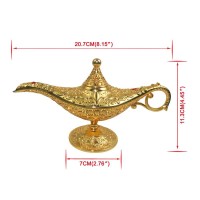 Sunmall Vintage Legend Aladdin Lamp Magic Genie Wishing Lightcollectable Rare Classic Arabian Costume Props Lamp Tabletop Decor