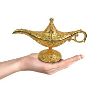 Sunmall Vintage Legend Aladdin Lamp Magic Genie Wishing Lightcollectable Rare Classic Arabian Costume Props Lamp Tabletop Decor