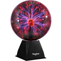 Plasma Ball, 8 Inch Plasma Lamp, Touch & Sound Sensitive Plasma Globe - Theefun Electric Ball, Nebula Thunder Lightning Toys For Parties, Home, Kids, Bedroom, Prop, Decoration, Christmas Gifts