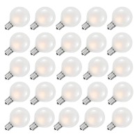 Sunsgne G40 Globe Replacement Bulbs With Frosted White, 1.5 Inch -5 Watt -Screw Base -Fits E12 And C7 Sockets, 25 Pack