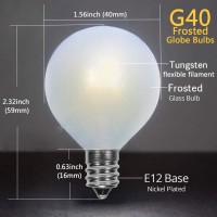 Sunsgne G40 Globe Replacement Bulbs With Frosted White, 1.5 Inch -5 Watt -Screw Base -Fits E12 And C7 Sockets, 25 Pack