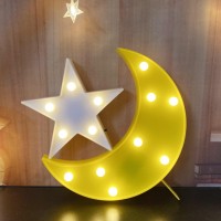 Qiaofei Decorative Moonstar Night Lightcute Led Nursery Night Lamp Giftmarquee Moonstar Sign For Birthday Partybaby Shower