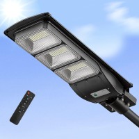 Lovus 1200W Solar Led Street Light, 60000Lm Solar Security Flood Light Outdoor With Motion Sensor And Dusk To Dawn For Parking Lot, Ip65 Waterproof, Wall Or Pole Mount, St60-039