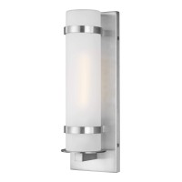 Generation Lighting 8520701-04 Alban Small One Light Outdoor Wall Lantern, Satin Aluminum