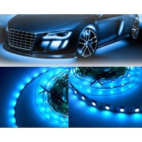 Inextstation 12V Led Light Strip Non-Waterproof Ice Blue Led Strip Lights 16.4Ft/5M Cuttable 600 Smd 2835 Led Tape Flexible Led Lights For Bedroom Outdoor Indoor Decor(Power Adapter Not Included)