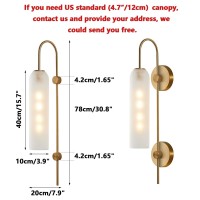 Bokt Mid Century Modern 1-Light Wall Mounted Light Brushed Gold Metal Wall Sconce Lighting Minimalist Anti Brass Wall Sconce Lamp White Glass Bathroom Vanity Light Fixture (White)