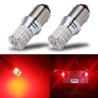 Ibrightstar Newest 9-30V Flashing Strobe Blinking Brake Lights 1157 2057 2357 7528 Bay15D Led Bulbs Replacement For Tail Brake Stop Lights, Brilliant Red