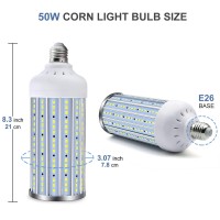 Ygs-Tech Super Bright 50W (350W Equivalent 5000Lumen) Led Corn Light Bulb, E26/E27 Medium Base, 6500K Daylight White, For Indoor Large Area Lighting, Garage Factory Warehouse Backyard, Basement