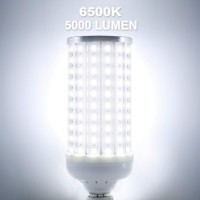 Ygs-Tech Super Bright 50W (350W Equivalent 5000Lumen) Led Corn Light Bulb, E26/E27 Medium Base, 6500K Daylight White, For Indoor Large Area Lighting, Garage Factory Warehouse Backyard, Basement