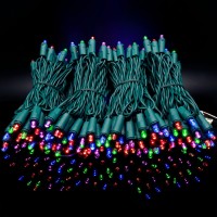 Yuletime Multicolor Wide Angle Led Christmas Lights With Green Wire 66 Feet 200 Count Ul Certified Commercial Grade 5Mm Holiday