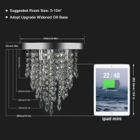 3 Lights Mini Crystal Flushmount Chandelier Fixture, H10.4 X W9.8, Elegant Modern Flush Mount Ceiling Light/ Lamp For Bedroom, Hallway, Bar, Living Room, Dining Room, Chrome(G9 Base)