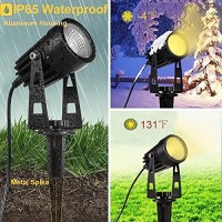 Greenclick Landscape Lighting, 3W 12V Extendable Low Voltage 6 In 1 Landscape Lights With Transformer Ip65 Waterproof 1800 Lumen Outdoor Spotlight For Garden Walls Trees Flag Pathway, Warm White