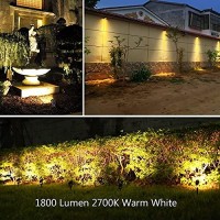 Greenclick Landscape Lighting, 3W 12V Extendable Low Voltage 6 In 1 Landscape Lights With Transformer Ip65 Waterproof 1800 Lumen Outdoor Spotlight For Garden Walls Trees Flag Pathway, Warm White