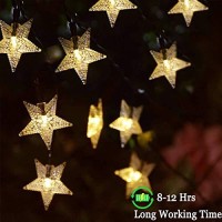 Semilits Outdoor Solar String Lights 30Ft 50Led Star Fairy String Lights For Room Decor Garden Christmas Decorative House Lights(Warm White)