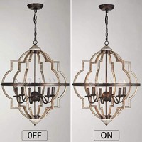 Tzoe Orb 6-Light Chandelier Rustic Vintage Metal Chandelier Stardust Finish Foyer Chandelier Adjustable Height Dining Light Living Room Lighting Kitchen Chandelier Ul Listed