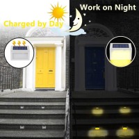 Solar Lights For Steps Deck Solar Stair Light Outdoor Waterproof Stainless Steel Led Fence Light For Garden Patio Pathway 6 Pac