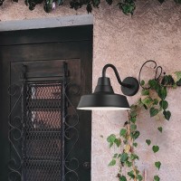 Barn Light-1 Light Medium Outdoor Wall Lantern In Traditional Style-12 Inch Wide By 10.63 Inch High-Black Finish-Incande