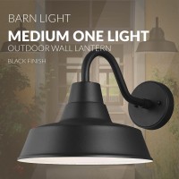 Barn Light-1 Light Medium Outdoor Wall Lantern In Traditional Style-12 Inch Wide By 10.63 Inch High-Black Finish-Incande