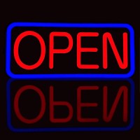 Brittech 21 X 10 Ultra Bright Led Neon Open Sign Remote Controlled Get Your Business Seen Day Or Night21 X 10 Blue