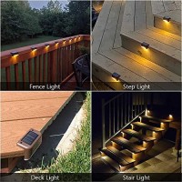 Aponuo Solar Deck Lights 16 Pcs, Solar Step Lights Outdoor Waterproof Led Solar Fence Lamp For Steps,Fence,Deck,Railing And Stairs (Warm White)