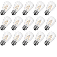 S14 Led Light Bulbs 2700K, Warm White, Shatterproof Lightbulbs Equivalent To 11 W, Dimmable E26 E27 Shatterproof Replacement Bulb For Home Light Fixtures And Decorative, 15 Pc