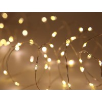 Wsgift 4 Pack 33Ft 100 Warm White Led Fairy Lights Battery Operated With Remote Control Timer Waterproof Silver Copper Wire Twin