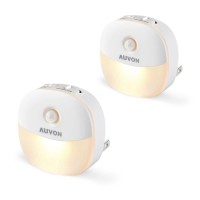 Auvon Plug In Night Light With Motion Sensor And Dusk To Dawn Sensor Mini Warm White Led Nightlight With 150 Lm Adjustable Bri