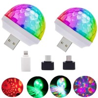 Usb Mini Disco Lights, Stage Dj Lights,Boolian, Magic Ball Lights, Stage Lights, Usb Port Power, Birthday Party Christmas Family Ktv Wedding Show Bar Car Interior Decoration Good Choice (2-Pcs)