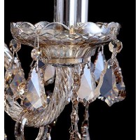 Hunggwun Cognac 8 Lights K9 Crystal Chandelier Modern Luxurious Light Candle Pendant Lamp Ceiling Living Room Lighting For Dinin