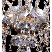 Hunggwun Cognac 8 Lights K9 Crystal Chandelier Modern Luxurious Light Candle Pendant Lamp Ceiling Living Room Lighting For Dinin