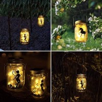 Angmln Upgraded Solar Mason Jar Lid Lights, 10 Pack 30 Led Fairy Star Firefly String Lids Lights Including (10 Pcs Hangers),For Wedding Patio Garden Party Decorations (No Jars)