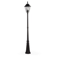 Lutec London 12513Le4-Sl Led Post Solar Light Outdoor Vintage Street Lights For Lawn Patio Yard Pathway Garden