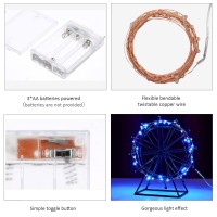 Ariceleo Led Fairy Lights Battery Operated 1 Pack Mini Battery Powered Copper Wire Starry Fairy Lights For Bedroom Christmas