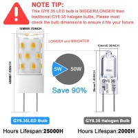 Taiyaloo Gy6.35 Led Bulb 5W Equivalent To 50W Bi-Pin Base Halogen Bulb, Ac/Dc 12V Warm White 3000K For Pendant Light, Chandelier, Desk Light, Accent Lights, Landscape Lighting, Non-Dimmable (4 Pack)