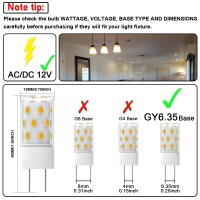 Taiyaloo Gy6.35 Led Bulb 5W Equivalent To 50W Bi-Pin Base Halogen Bulb, Ac/Dc 12V Warm White 3000K For Pendant Light, Chandelier, Desk Light, Accent Lights, Landscape Lighting, Non-Dimmable (4 Pack)