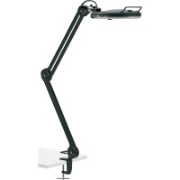 Magnifying lamp features a 3diopter 5 glass lens that magnifies items by 175 percent to give you a closer look at your items The long adjustable arm provides a 37 reach to easily observe large or small items Fullspectrum 22watt bulb delivers a glarefree n