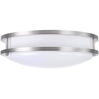 Lunabode Led Ceiling Light Fixture, Double Ring, Flush Mount Ceiling Light, 20W(95W Eq), Bathroom Light Fixtures, Kitchen Light Fixtures,1400Lm, 4000K, Brushed Nickel, Etl (12