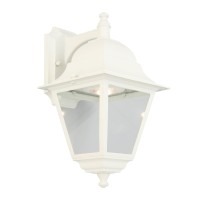 Design House 587956 Edwardo Outdoor Integrated Led White Colonial Wall Light With Clear Glass,