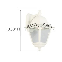 Design House 587956 Edwardo Outdoor Integrated Led White Colonial Wall Light With Clear Glass,